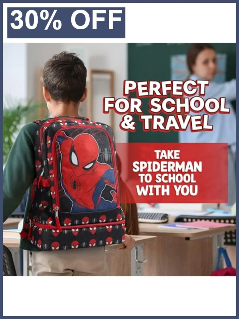 Kids Character Backpack with Lunch Box, Spacious School Bag, Adjustable Straps,